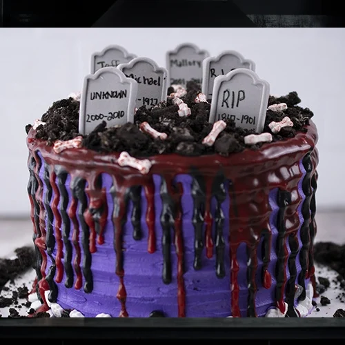 Ghostly Graveyard Cake