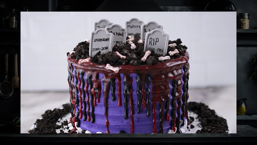 Ghostly Graveyard Cake