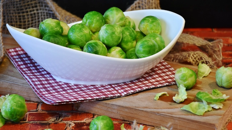 Brussels sprouts in a dish. 