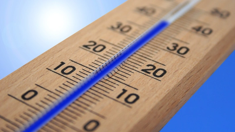 Close up of a thermometer.