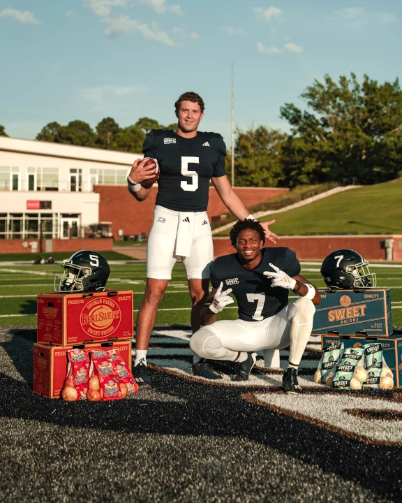 Georgia Southern University football athletes Davis Brin and Khaleb Hood