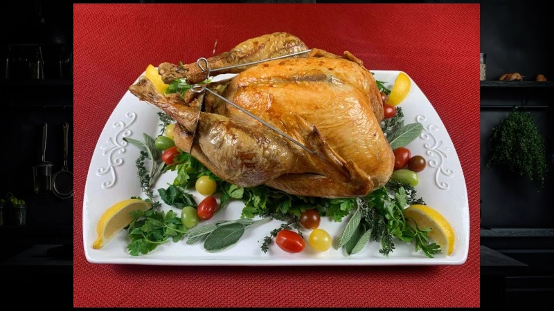 Traditional Oven Roasted Turkey trussed with Turbo Tusser