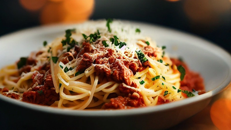 Bowl of spaghetti-bolognese.