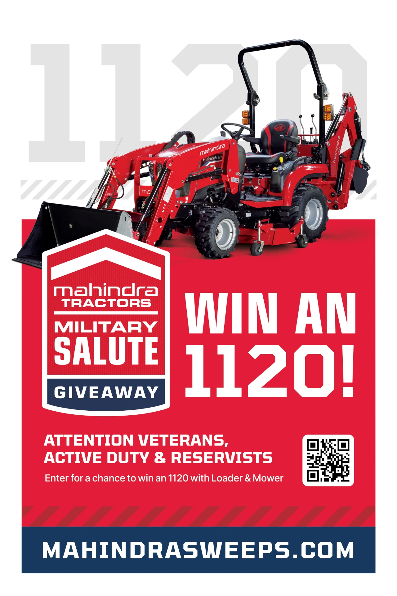 Mahindra Soulute To Service Win A Tractor contest flyer. 