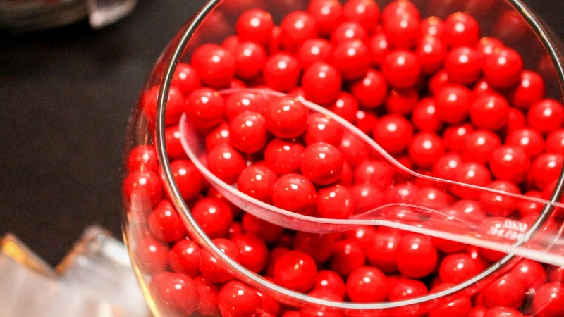 Bowl of red candies