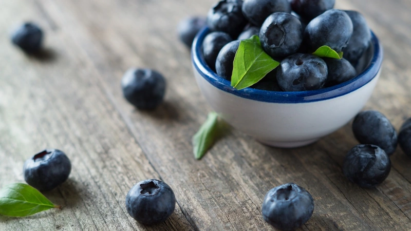 Blueberries in a bowl. 