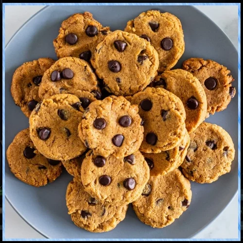 Plate of 5-ingredient peanut butter chocolate cookies from Splenda.