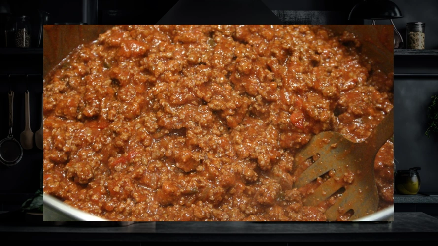 Pot of sloppy joes.