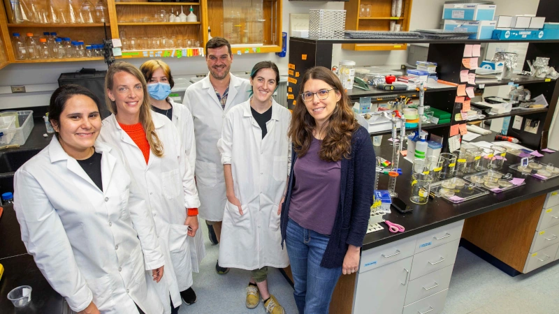 Photo of research team in the lab.