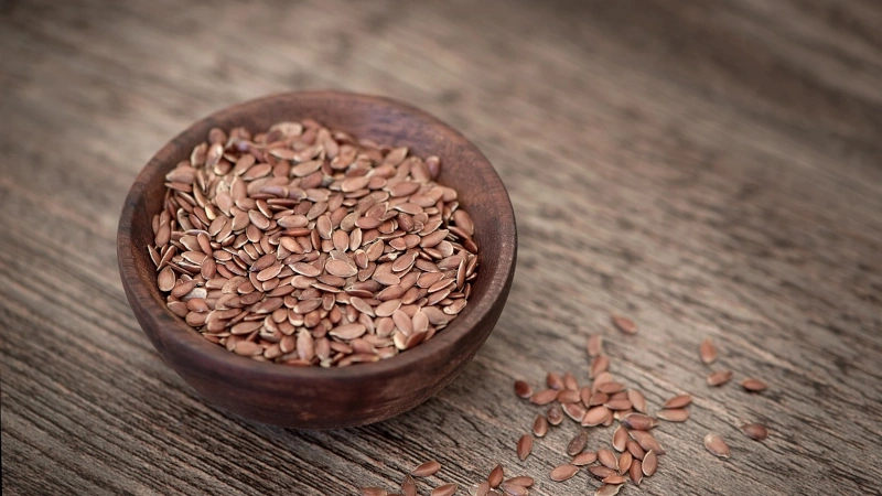 Flax seed in a bottle