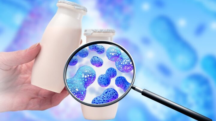 Bottle of probiotic milk