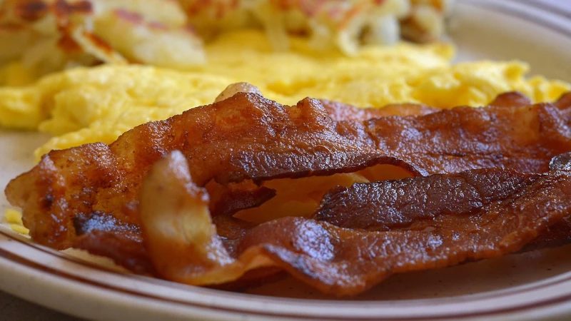 Bacon on a plate