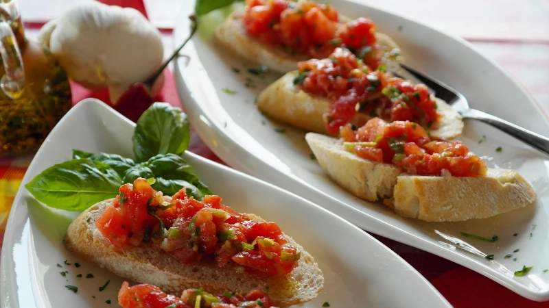 Plated bruschetta