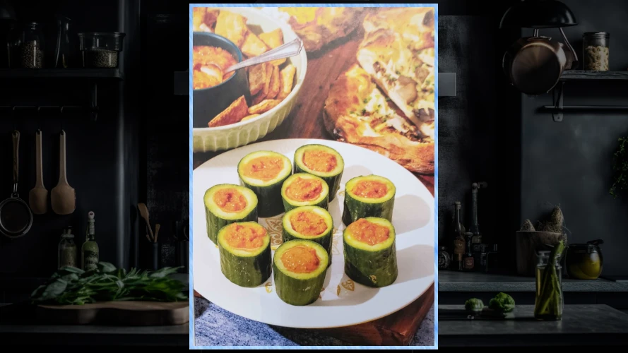 Plated Gazpacho Cucumber Cups
