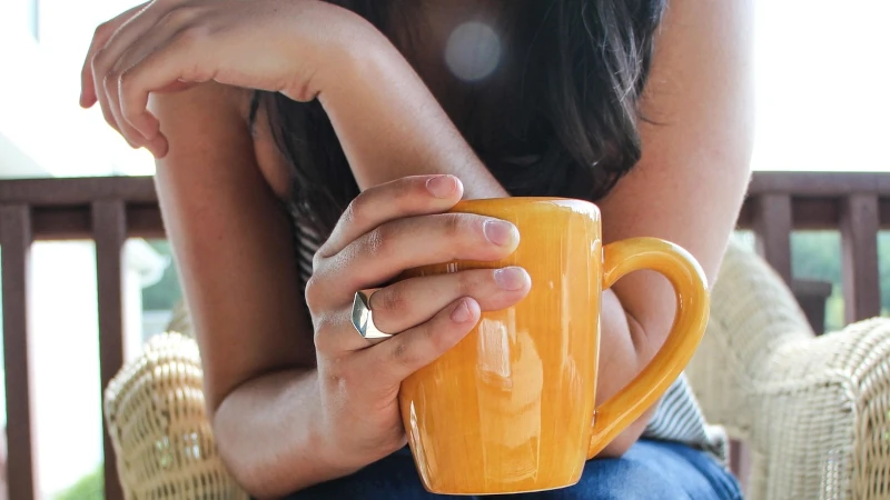 Woman drinking coffee