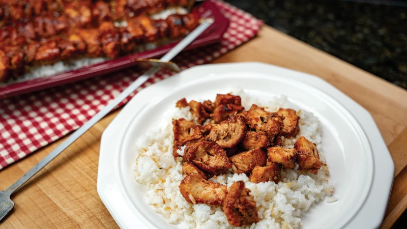 grilled chicken skeweres