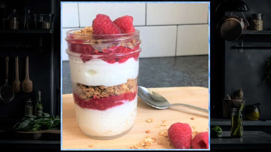 PB&J Raspberry Granola Parfait