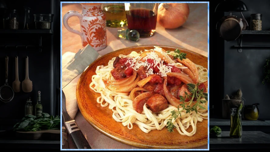 Plated Pork and Sweet Onion Italiano