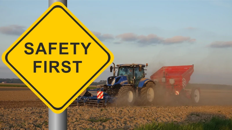 Safety First sign on a farm.
