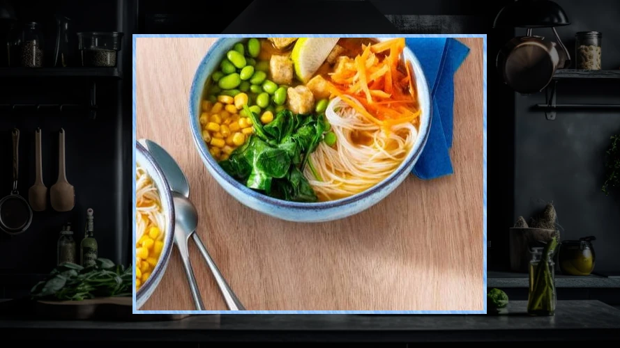 Bowl of mason jar noodles