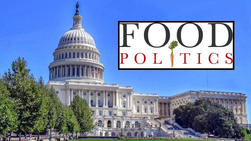 US Capitol with Food Politics poster.