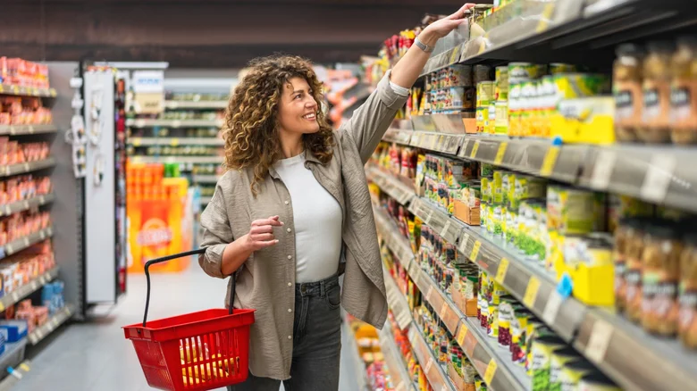Woman in grocery store.