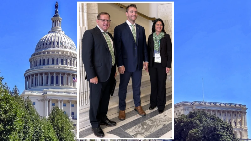 Three people at the capital.