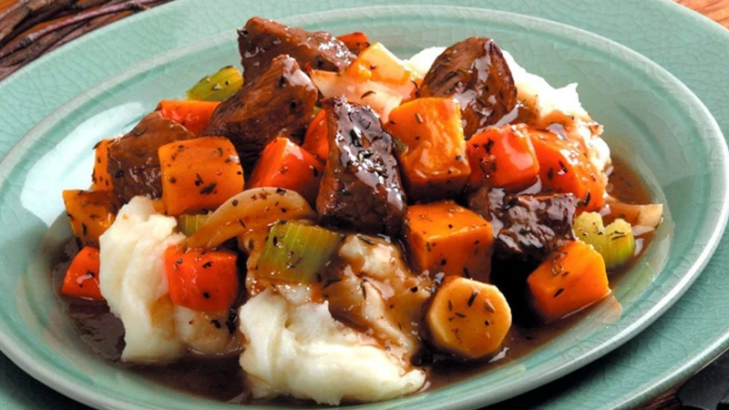 bowl of hearty beef stew.