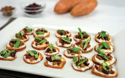 Healthy Holiday Appetizer: Delicious Sweetpotato & Goat Cheese Bites