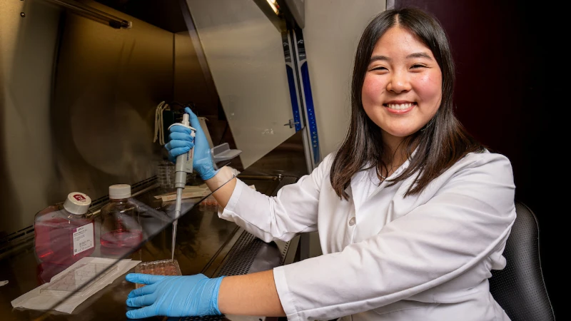 Female researcher in lab
