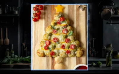 Holiday Appetizer: Pull-Apart Christmas Tree Veggie Pizza Bites