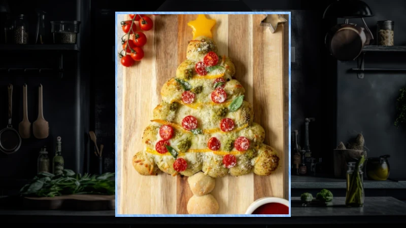 Christmas tree shaped pizza