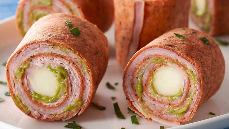 Plated Fiesta Ham Roll-Ups