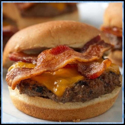 Plated Maple Bacon Beer Burger