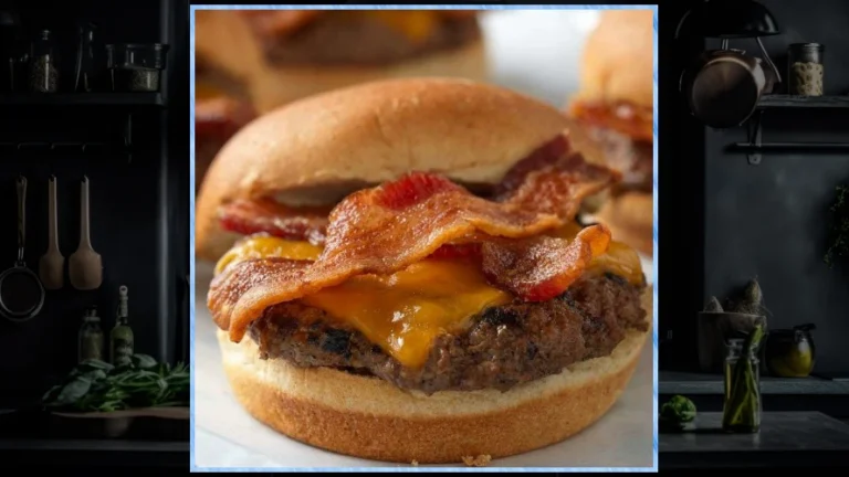 Plated Maple Bacon Beer Burger