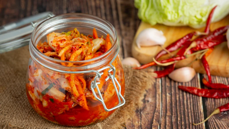 Kimchi in a jar