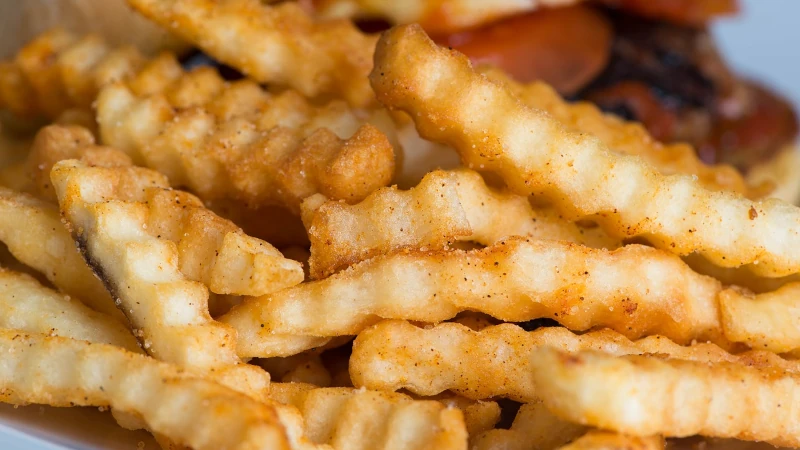 Closeup of crispy french fries
