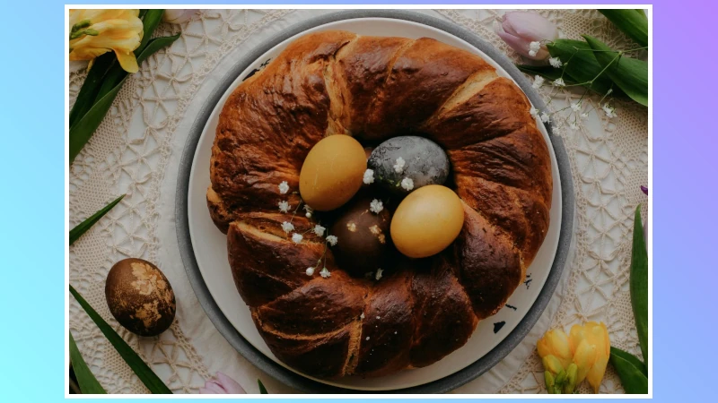 Easter bread on a table.