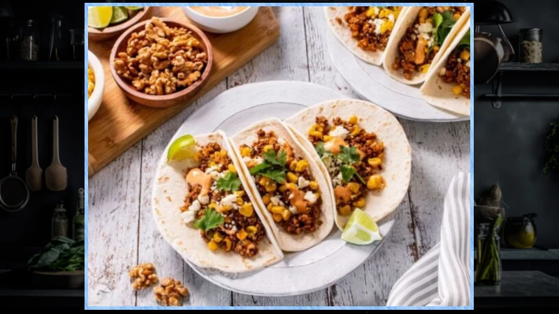 Plated tacos