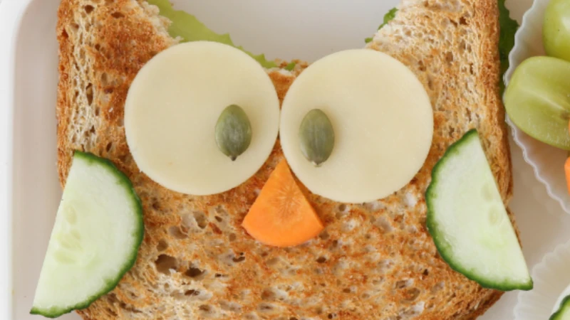 Owl made of food.
