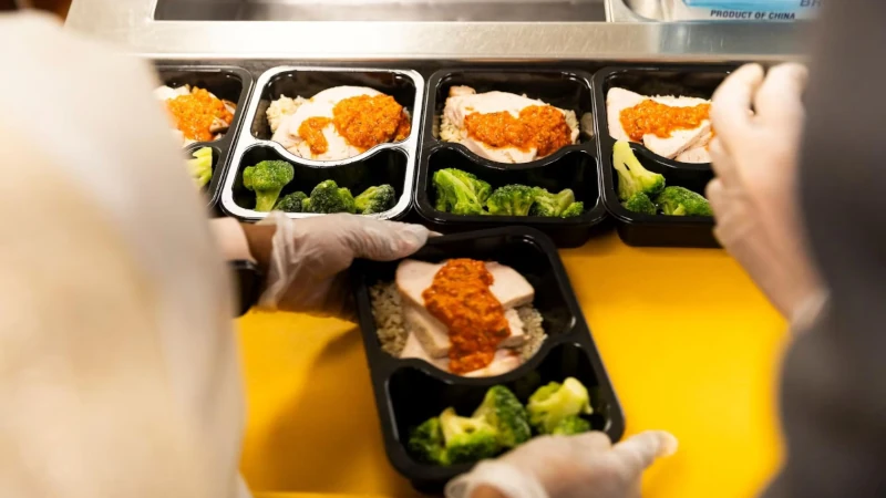 Trays of food