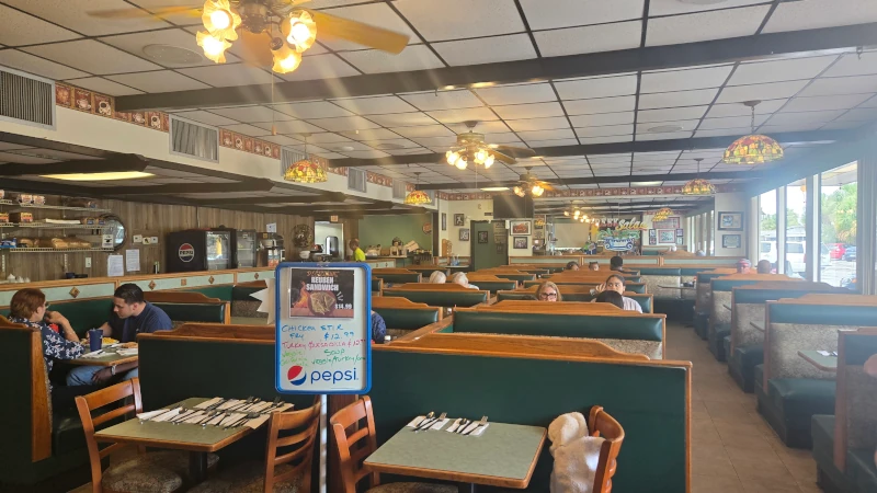 Inside an old diner