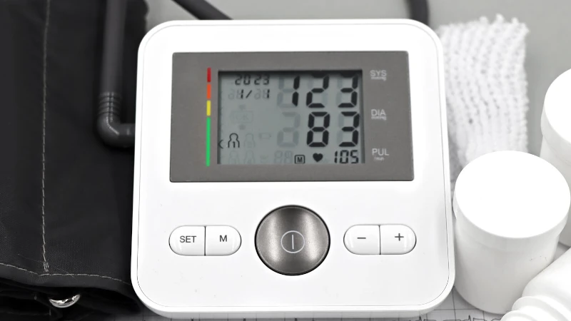 Blood pressure cuff reading 123/83
