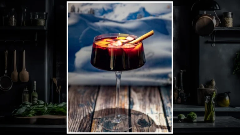 Winter Sangria with cinnamon stick garnish.
